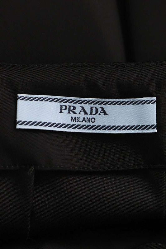 Prada 21h922 Triangle Logo Plate Linylon Skirt Women 36