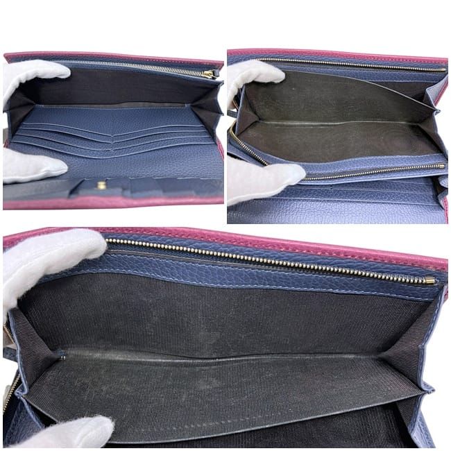 Gucci Bifold Long Wallet Purple Swing 354498 Wallet Leather