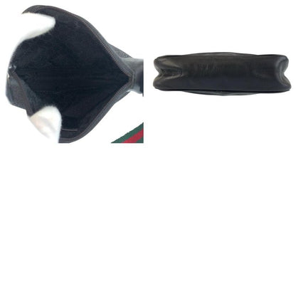 Gucci Sherry Line Black Silver Hardware Canvas 92821 Handbag Accessory Pouch