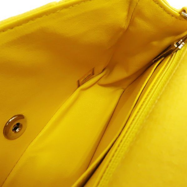 Chanel Matelasse 20 Chain Shoulder No 19 Cotton Yellow Mini Matelasse Chanel