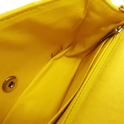 Chanel Matelasse 20 Chain Shoulder No 19 Cotton Yellow Mini Matelasse Chanel