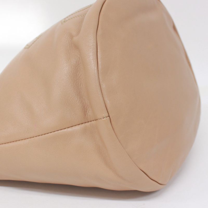Chanel Coco Mark One Shoulder Bag Calfskin Beige Handbag Gold