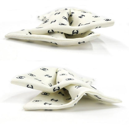 Chanel Valletta Aaa821 Ribbon White Logo COCO Silver-hardware Hair
