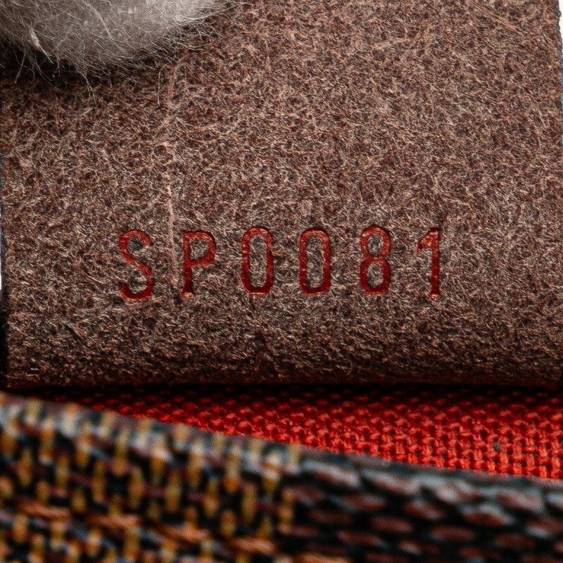 Louis Vuitton Damier Trousse Makeup Mini Handbag Pouch N51982 Brown PVC Leather