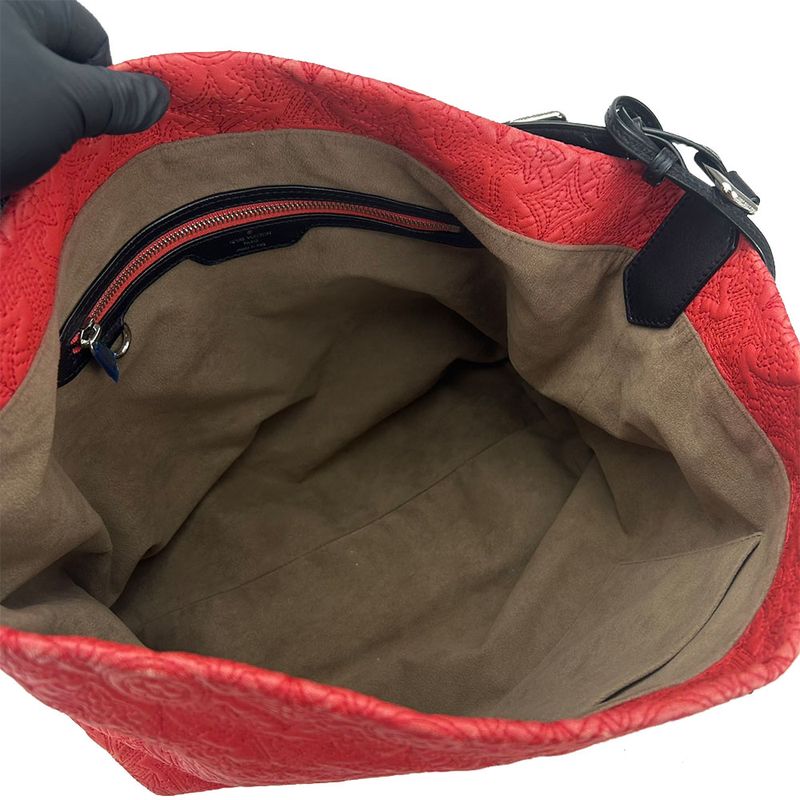 Louis Vuitton Shoulder Bag Hobo GM M93155 Monogram Anthea Leather Red Black One