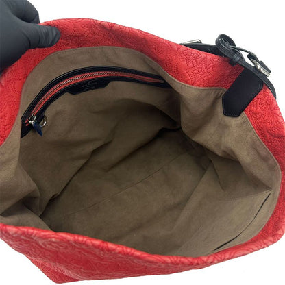 Louis Vuitton Shoulder Bag Hobo GM M93155 Monogram Anthea Leather Red Black One