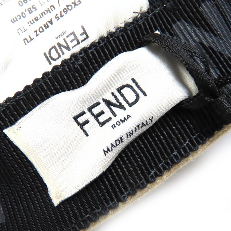 Fendi Fxq675 Cotton Logo Floral Rose Embroidery Baseball Cap Hat Cap Beige