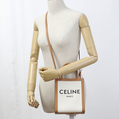 Celine Mini Vertical Cabas Handbag Canvas Calf Womens