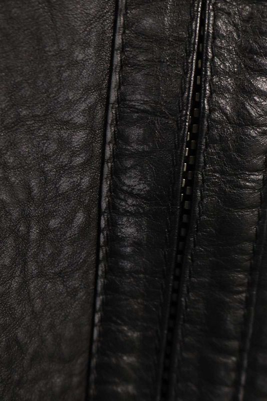 Balenciaga 674316 Tls07 Sleeve Logo Leather Zip Up Hooded Leather Blouson Men 44