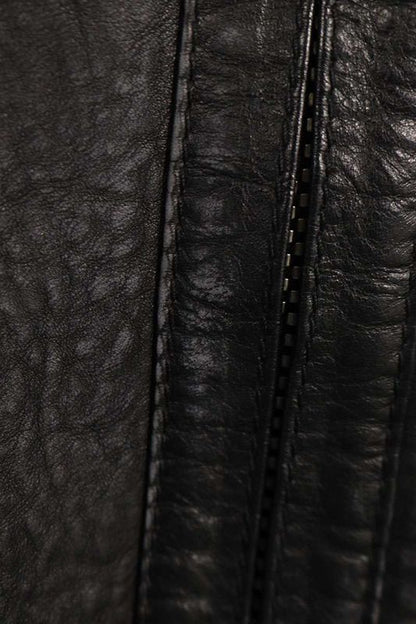 Balenciaga 674316 Tls07 Sleeve Logo Leather Zip Up Hooded Leather Blouson Men 44