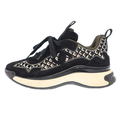 Chanel Matelasse Coco Mark Mesh Leather Sneakers G37126 Black 37