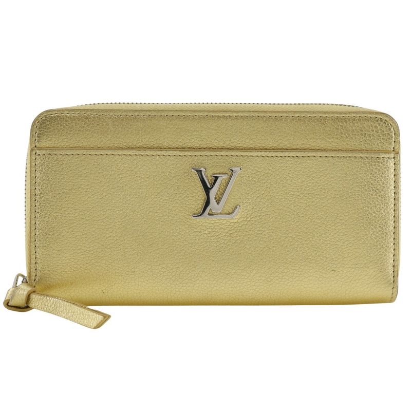 Louis Vuitton Zippy Lock Me Color M69058 Grain Calf Leather Gold Ub5109 Ladies