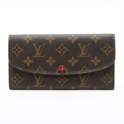Louis Vuitton Monogram Portefeuille Emilie Zipper Long Wallet M41943 Brown ×