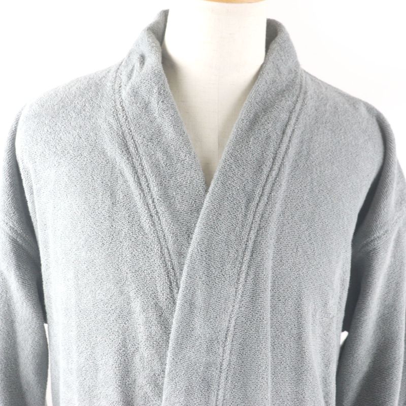 Balenciaga 100% Cotton BB Logo Embroidery Pile Gown Bathrobe Grey XL Size