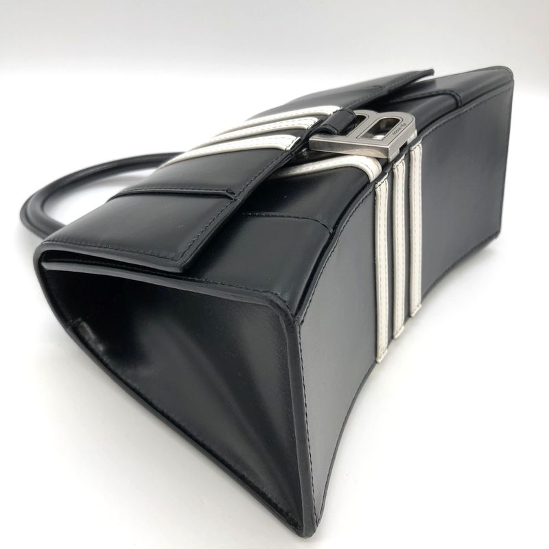 Balenciaga Hourglass Small Adidas Collaboration Handbag Leather Black Women