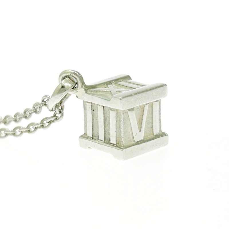 Tiffany & Co Silver Atlas Cube Necklace 6.9g 925 Engraved 445333 Necklace