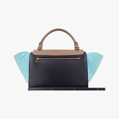 Celine Trapeze Small Beige X Black X Blue Leather X Suede W-vp-2155 W-mm-2175