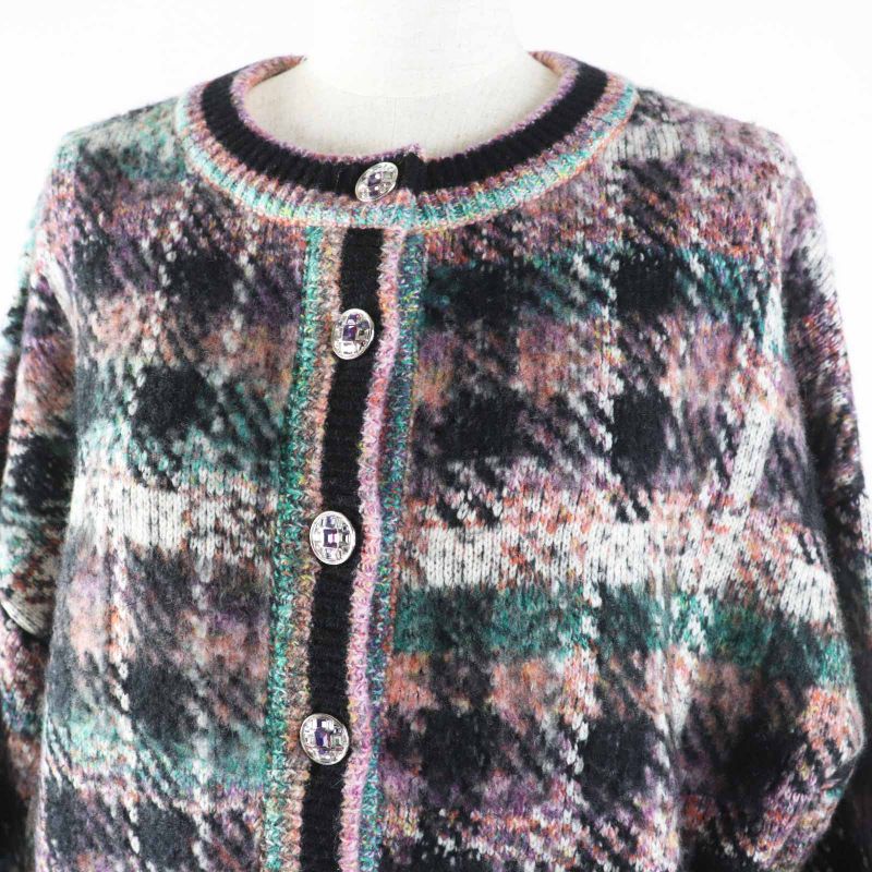 CHANEL P72935 Cashmere Silk Blend Gripore Button MIX Knit Tunic/dress Multi 36