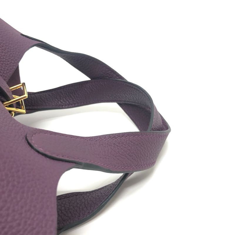 Hermes Handbag Picotin Lock PM Taurillon Clemence Cassis And Gold Hardware
