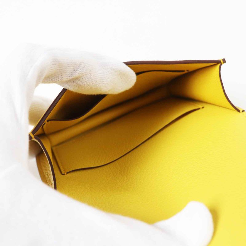 Hermes Constance Slim Verso Silver Hardware Evercolor Coin Case Sun New Blue