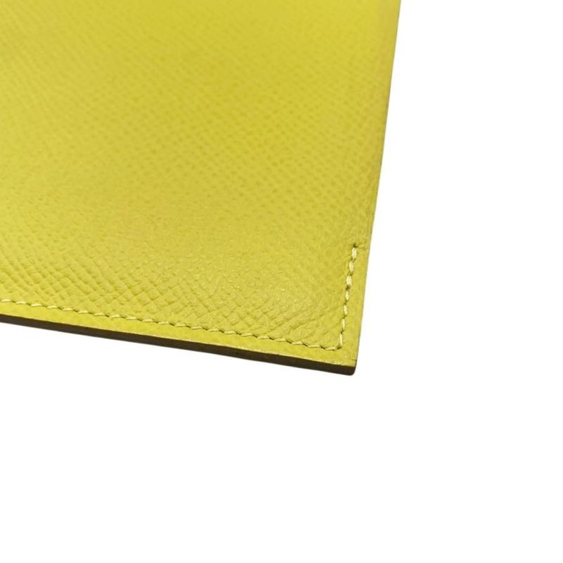 Hermes Pass Port Case Tarmac PM X Engraved Yellow Silver Hardware Hermes