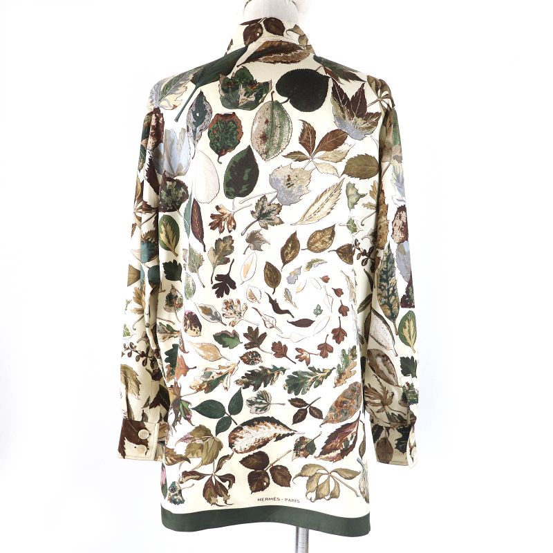 Hermes Vintage Tourbillon Swirls 100% Silk Margiela Period Fallen Leaves Long