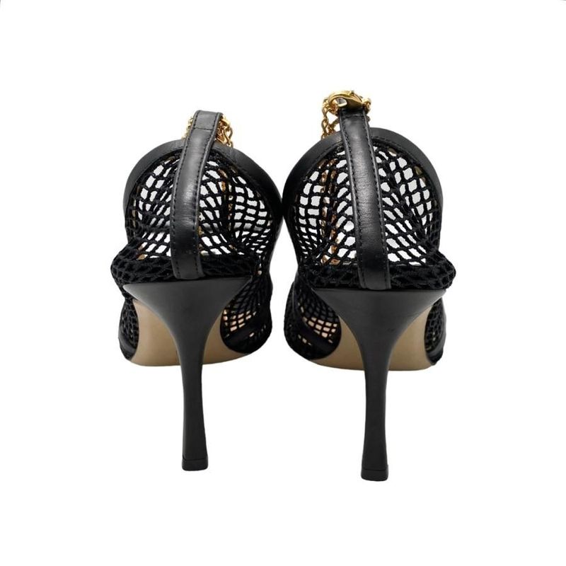 Bottega Veneta Stretch Pumps Mesh Chain High Heel 578321vbps11058 38 1 2 Nero