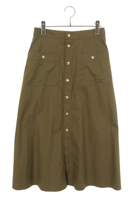 Celine 2j436204i Triomphe Button Cotton Skirt Women 36