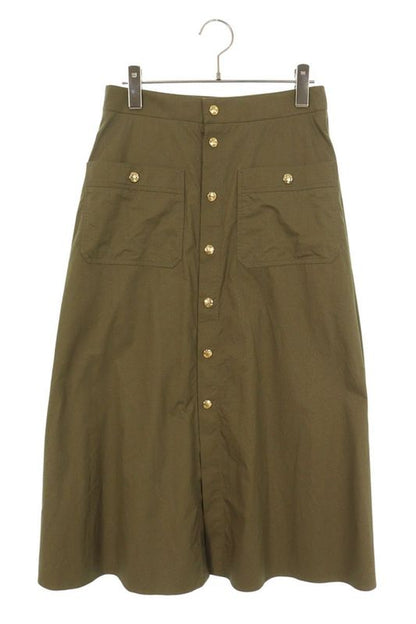 Celine 2j436204i Triomphe Button Cotton Skirt Women 36