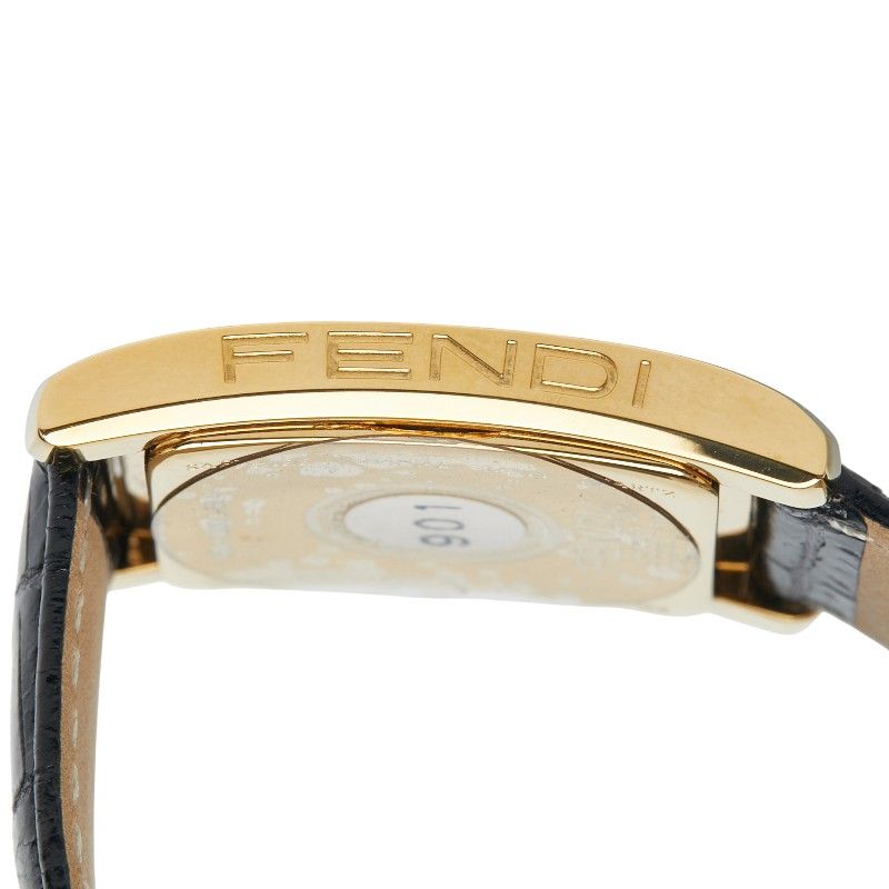 Fendi Classico 7000g Gold Black Stainless Steel Leather Ladies Fendi
