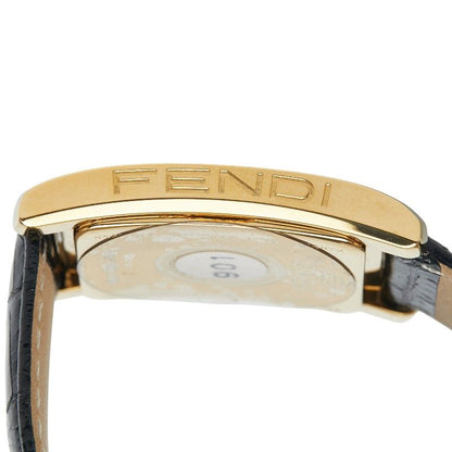 Fendi Classico 7000g Gold Black Stainless Steel Leather Ladies Fendi