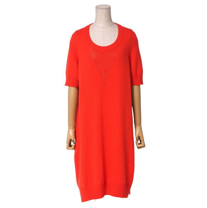 Hermes Dress Size 42 Total Cashmere H Logo Short Sleeves Knit Dress Made In