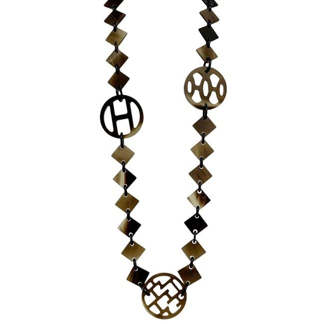 Hermes Necklace Lena Brown Beige Gradient