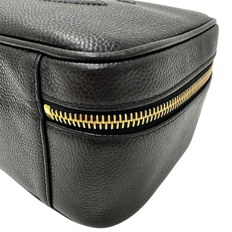 Chanel Bag Women's Branded Handbag Matelasse Leather Black Gold Hardware Vanity