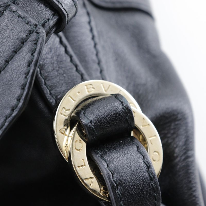 Bvlgari Chandra 2WAY Shoulder Leather Black Women's Handbag