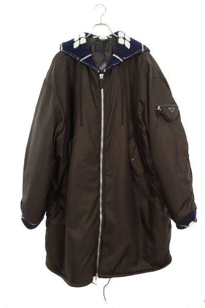 Prada Sgb896 RE Nylon Knit Switched Oversize Cotton Coat Men's XL