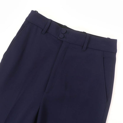 Gucci 624955 Center Press Wide Pants With Logo Patch Navy 36 Made In Italy