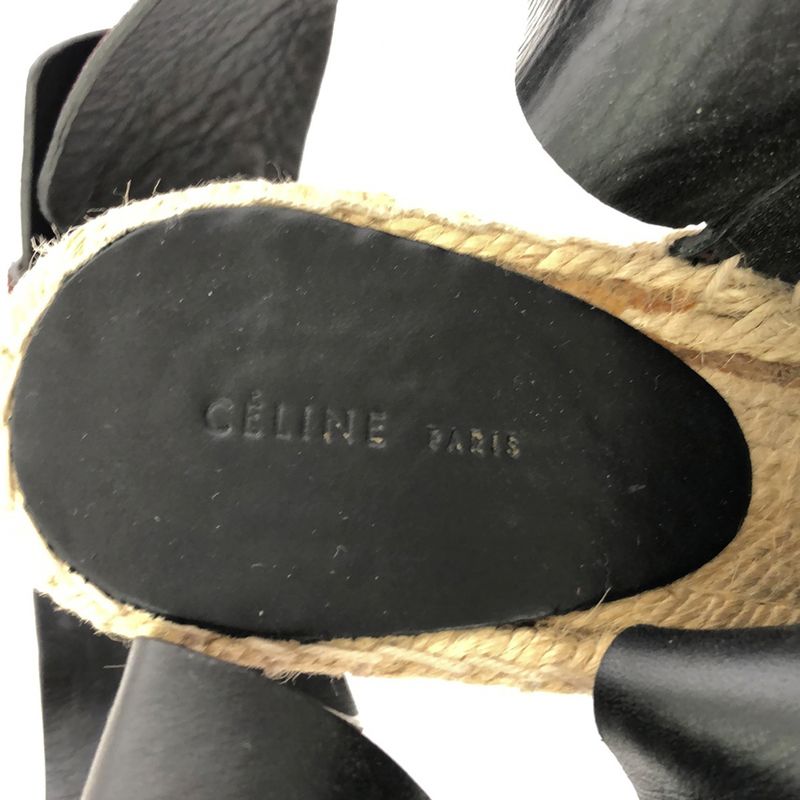 Celine Espadrille Wedge Sole Sandals in Burgundy