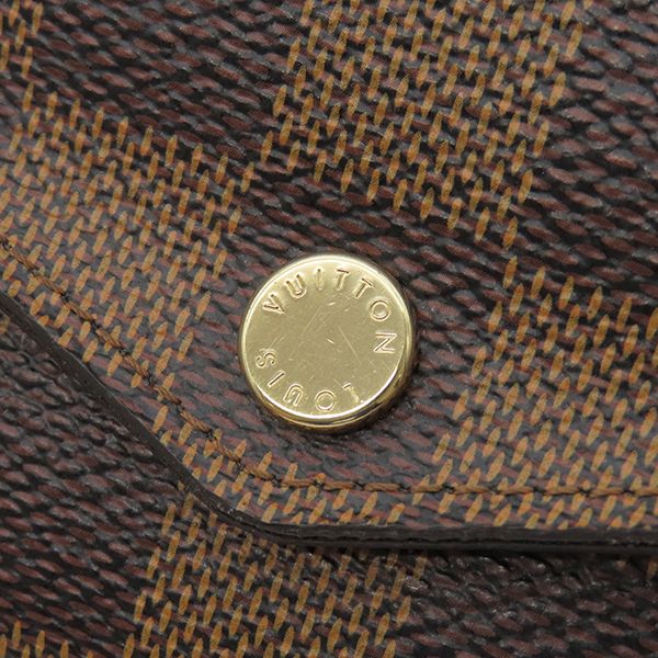 Louis Vuitton Long Wallet Portefeuille Sarah Damier Canvas Damier Ebene Gold