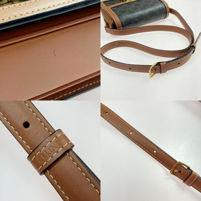 Celine Triomphe Shoulder Bag 188882bz4.04lu Brown PVC Coated Canvas × Leather