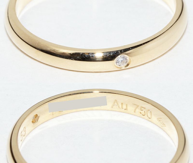 Cartier Ring 18K Yellow Gold Diamond 1P (001ct) Classic Wedding Ring 1895
