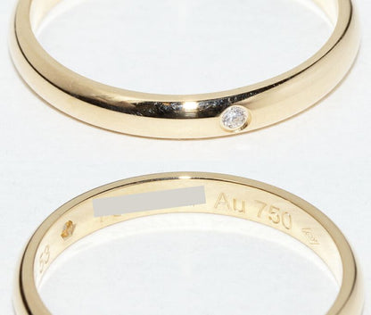 Cartier Ring 18K Yellow Gold Diamond 1P (001ct) Classic Wedding Ring 1895