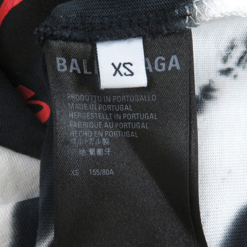 Balenciaga 684155 Tie-dye Pattern Crack Logo Print Oversized Short Sleeve