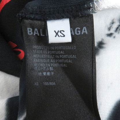 Balenciaga 684155 Tie-dye Pattern Crack Logo Print Oversized Short Sleeve