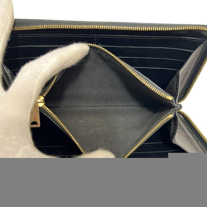 Celine Round Zipper Long Wallet Black Wallet Leather Preowned