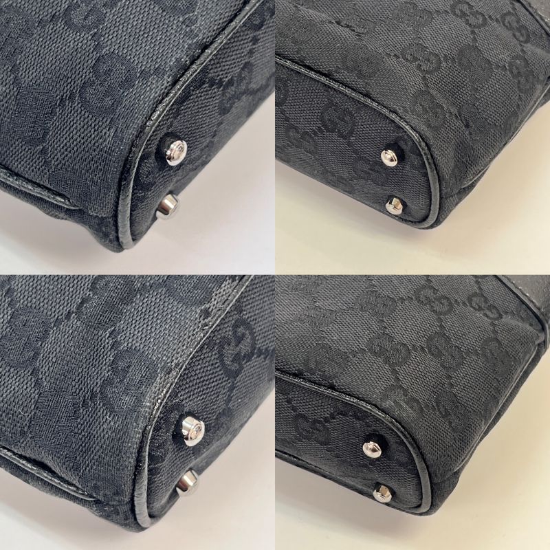 Gucci GG Pattern Tote Handbag GG Canvas Black 80bs141
