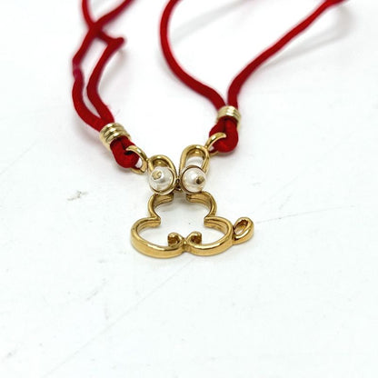 DIOR Choker Necklace Rabbit Motif Metal Gold