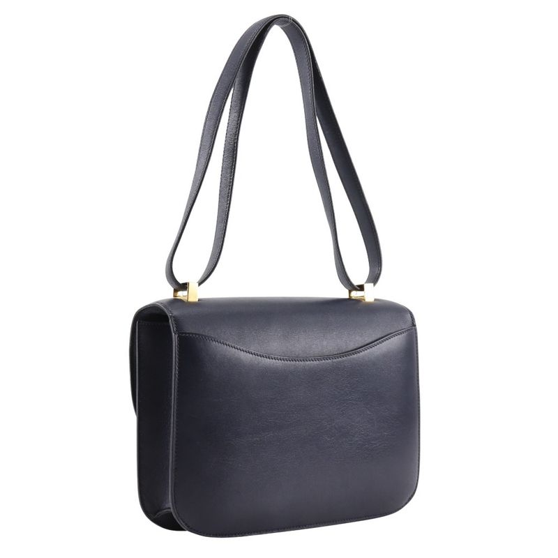 Hermes Constance 24 Vintage Box Calf Navy Blue/gold Hardware 0F Ladies Shoulder