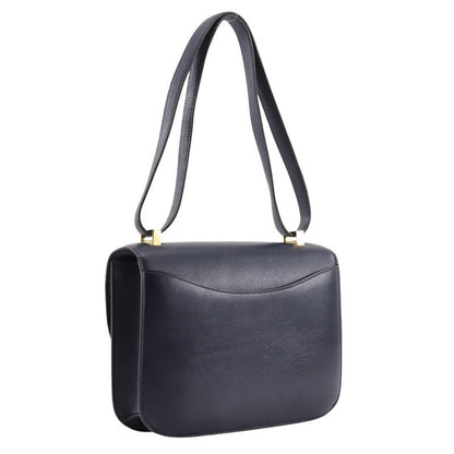 Hermes Constance 24 Vintage Box Calf Navy Blue/gold Hardware 0F Ladies Shoulder