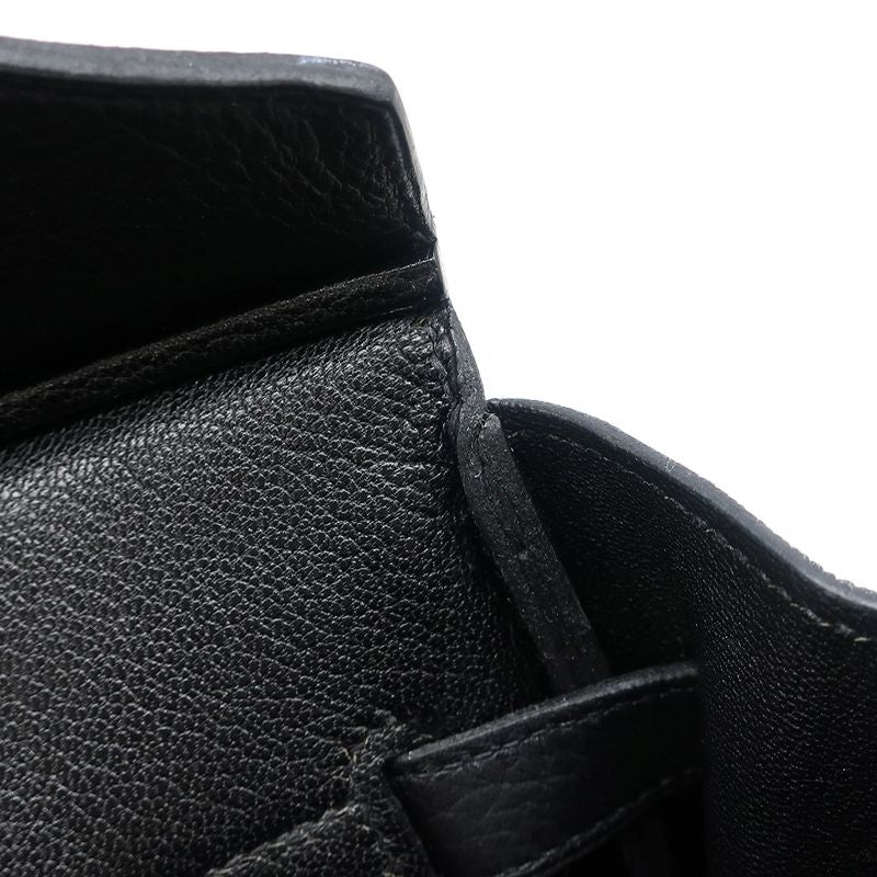 Hermes Handbag Birkin 35 Togo Black Matte Silver Hardware Black D Engraved